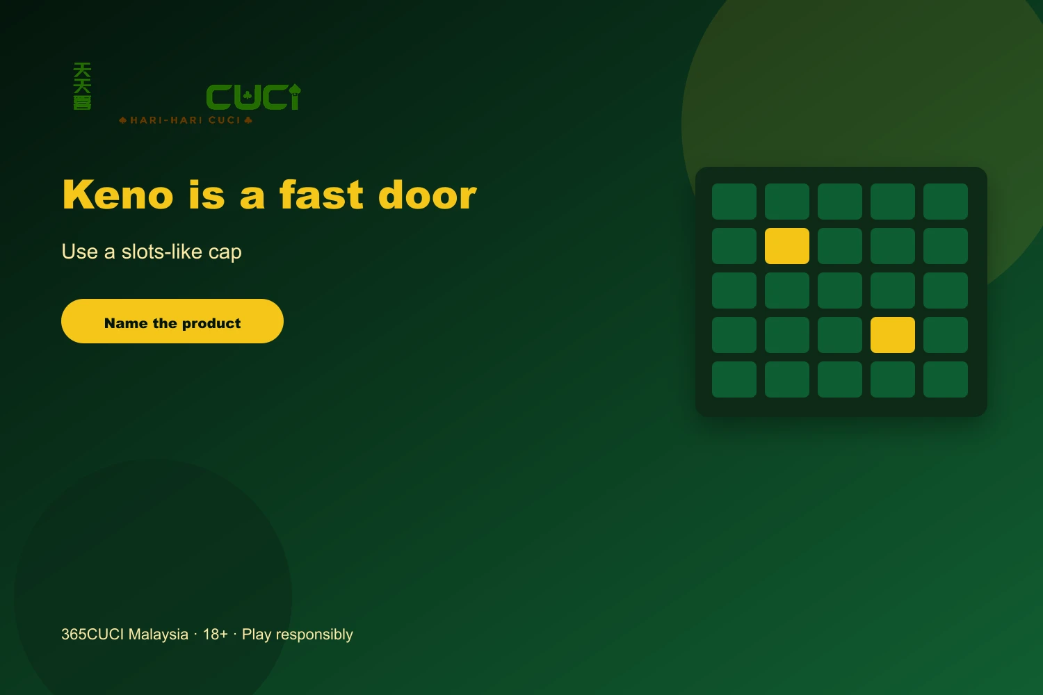 365CUCI lottery Malaysia 4D-style ticket versus keno grid with official logo