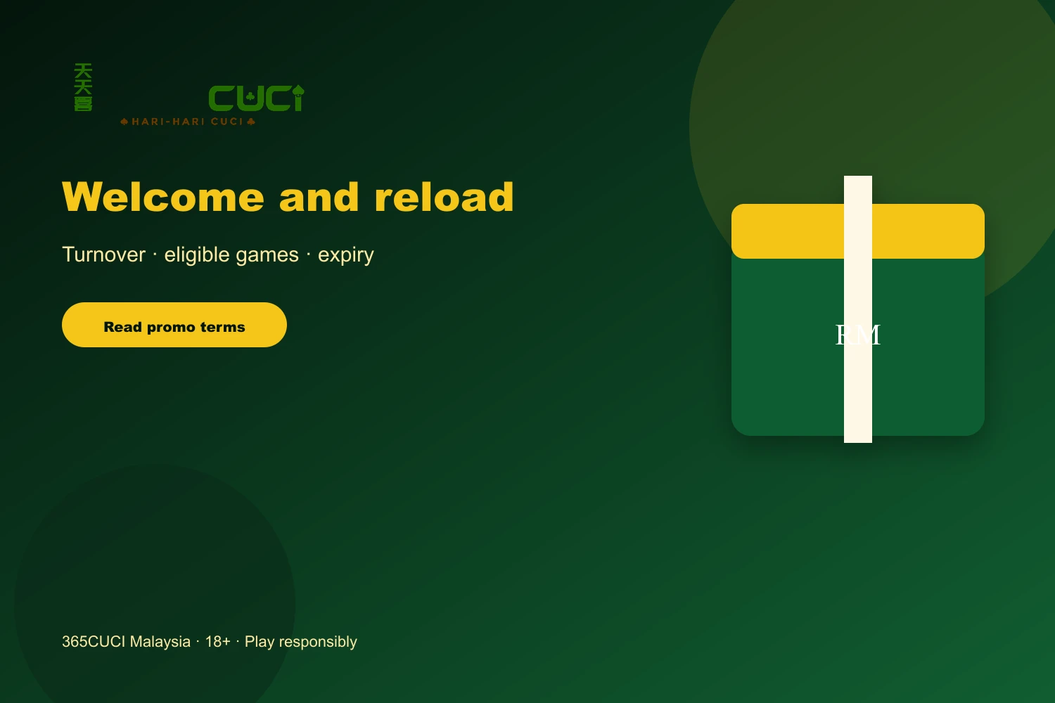 365CUCI promotions in Malaysia: welcome, reload, and the fine print